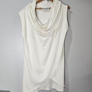 Bryn Walker Off White Lavinia Cowl Neck Cross Front Tunic Size Medium